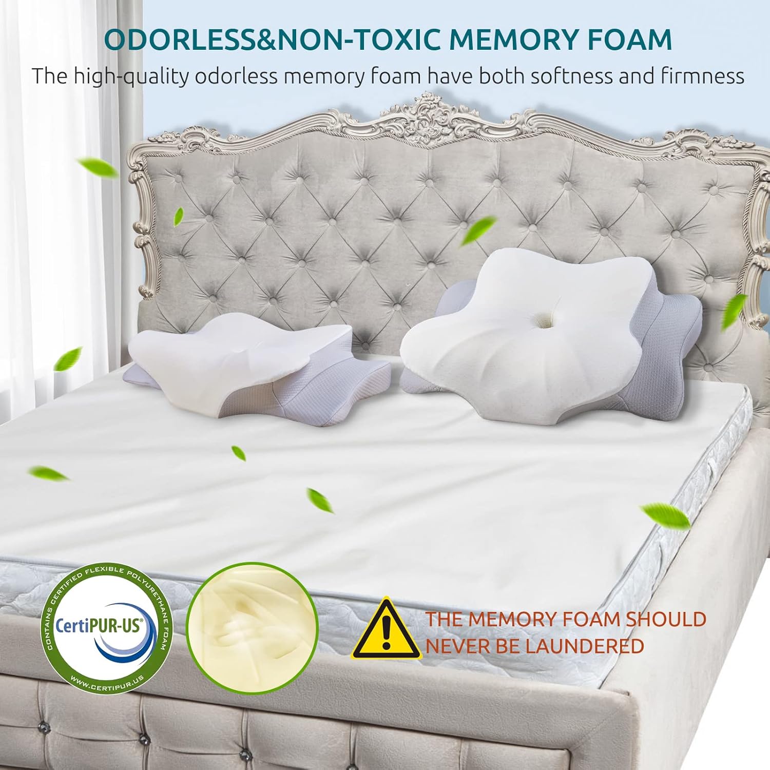 Ergonomic Contour Memory Foam Cervical Pillow - Ultimate Neck & Shoulder Support for All Sleep Positions with Luxurious Pillowcase